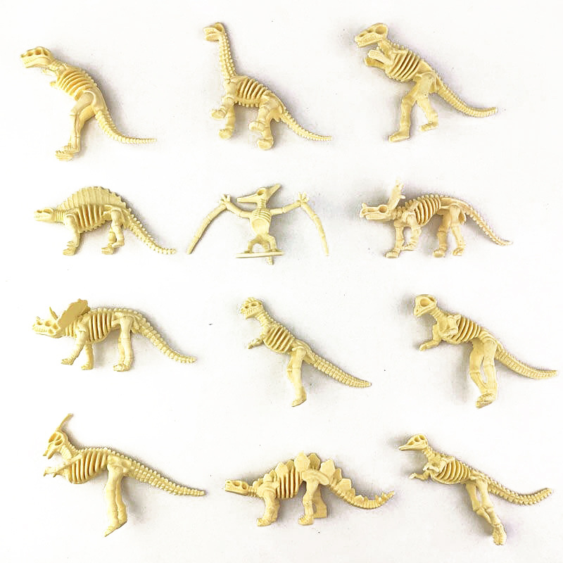 Model Kit Dinosaur - 12 adet/takım Jurassic Dinozorlar İskelet Modeli