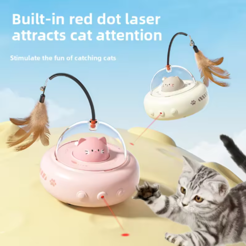 Model Kit Ufo - Elektrikli UFO Akıllı Kedi Oyuncağı, Zilli
